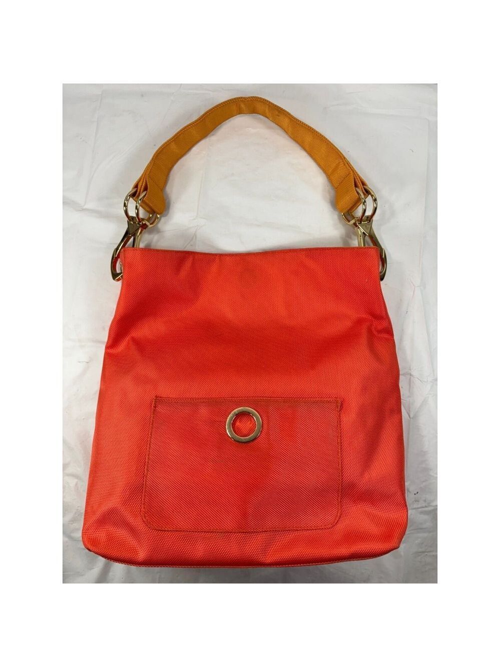 SR Squared Sondra Roberts Large Reversible Tote orange with Wristlet pouch - Picture 14 of 15